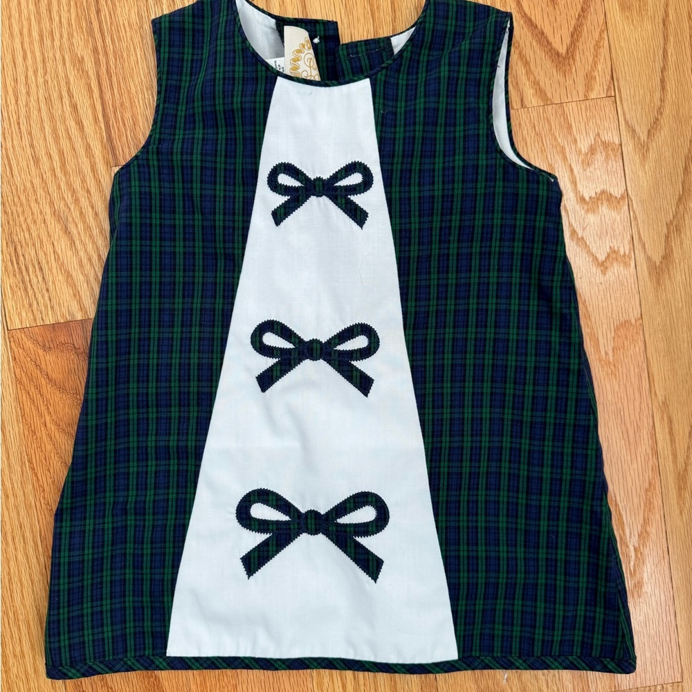 The Beaufort Bonnet Company Green and White Plaid Dress